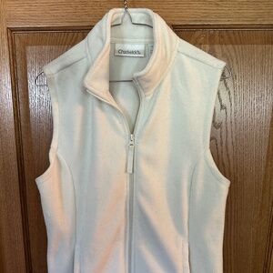 Chadwick's Off White Fleece Full Zip Vest.  Size M